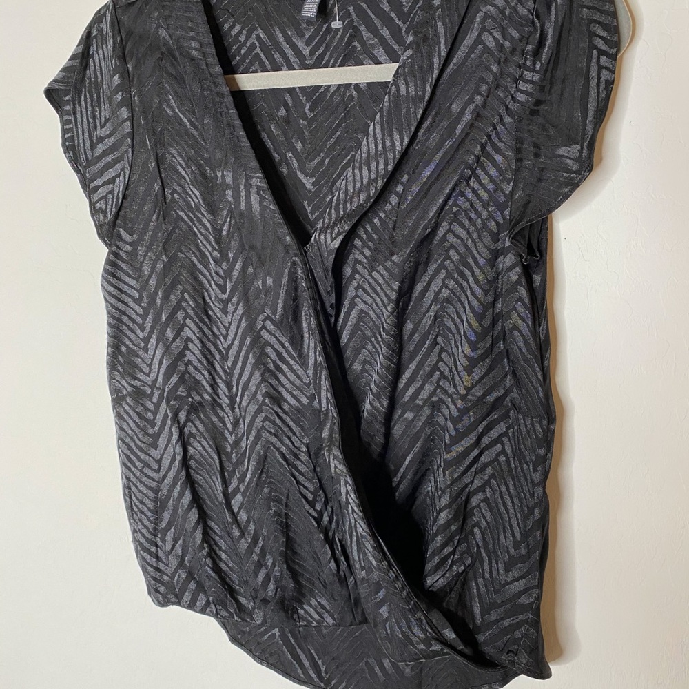 White House black market surplice satin top New - Picture 9 of 9